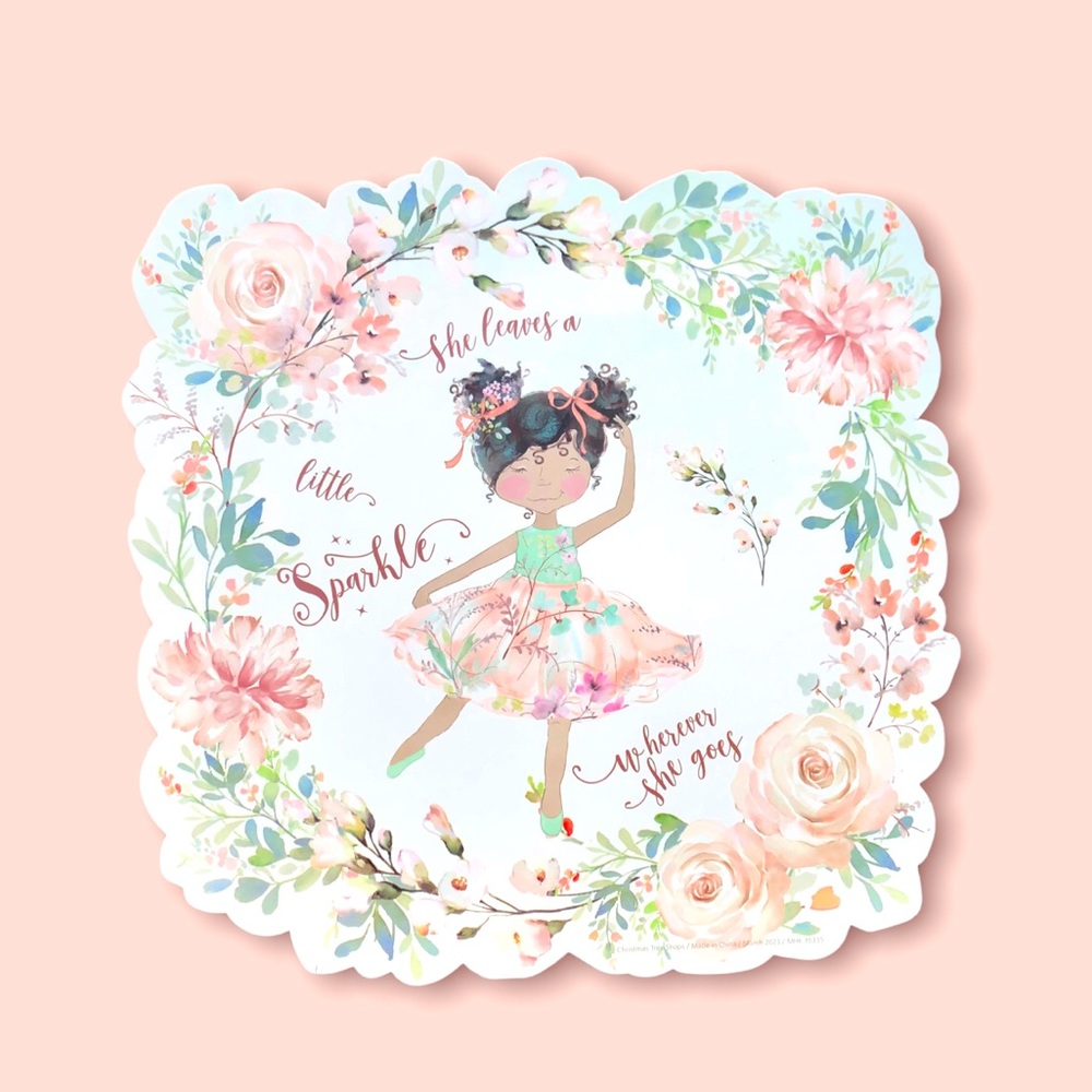 Ballerina Sparkle Die-Cut Placemat or Girl’s Room Decor 13” x 13” ($Firm)